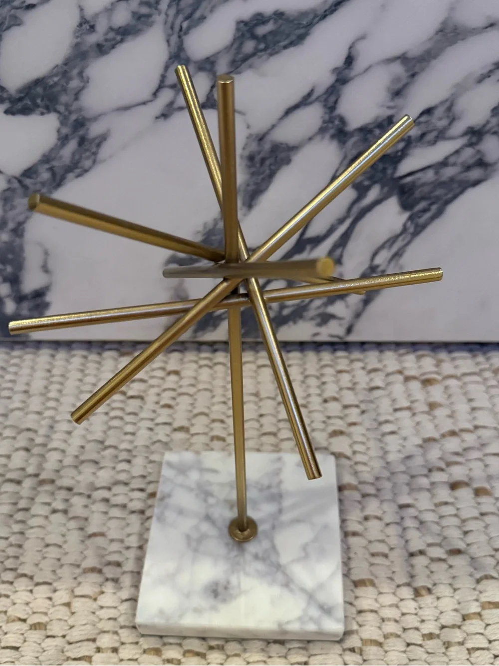 Studio McGee Threshold Tall Brass & Marble Starburst Object 10.25